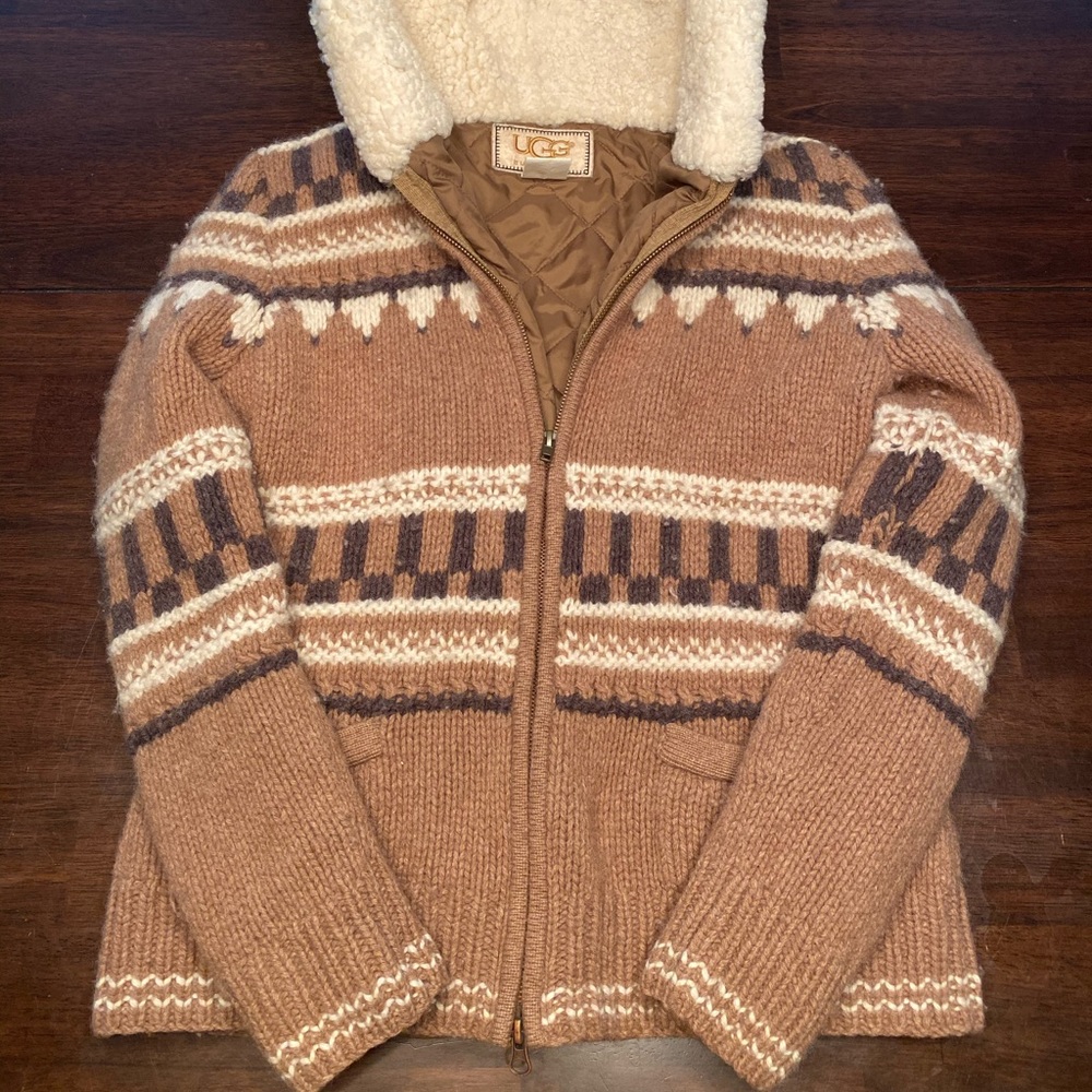 Authentic UGG Wool Coat Hooded Jacket